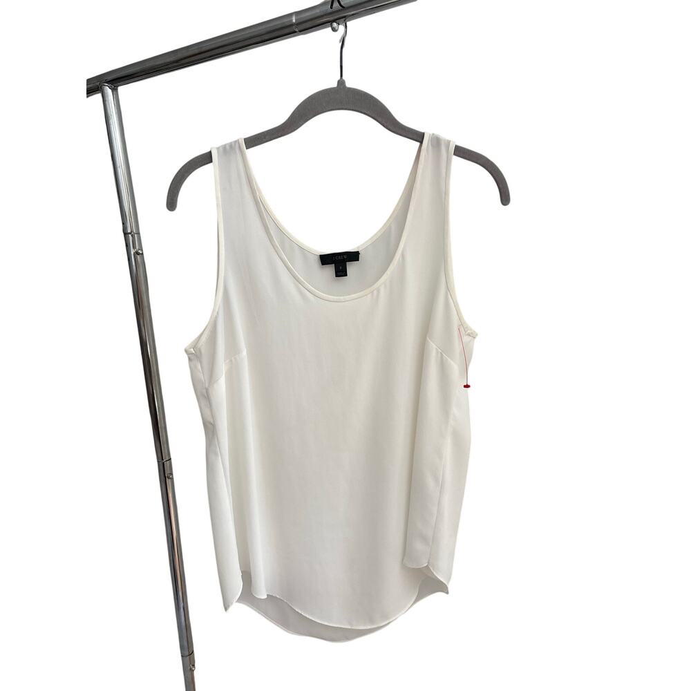 J.Crew White Sleeveless Blouse Tank Top Women’s 8 Career Office Shell - Picture 4 of 8